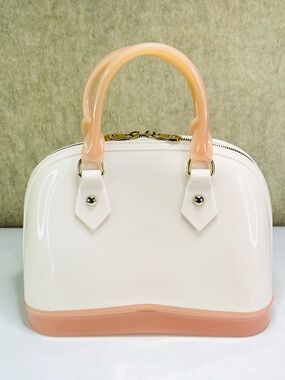 Pink and Cream Candy Bag Medium Size Silicone Purse Bag